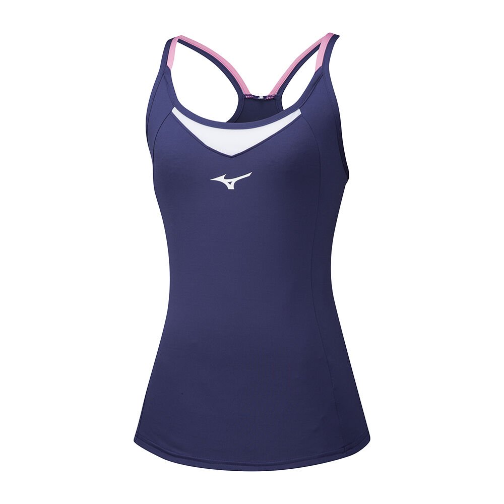 Mizuno Women's Tennis Clothing Peacock DryLite Tank Apparel - K2GA971112